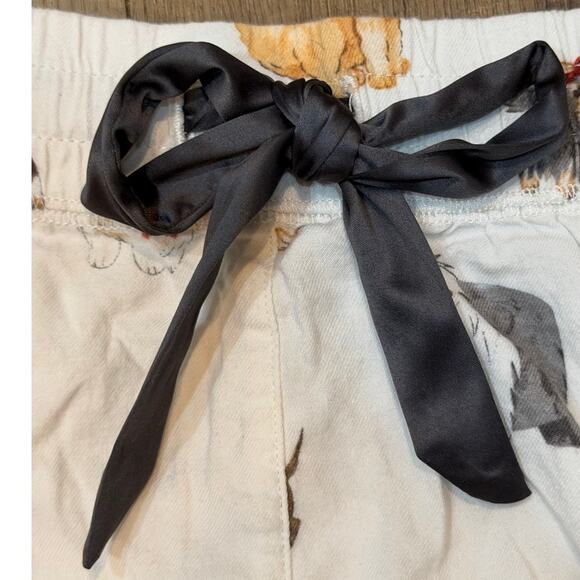 Z Supply Pajama Shorts White Dog Print Ribbon Tie Women’s S - Picture 8 of 8